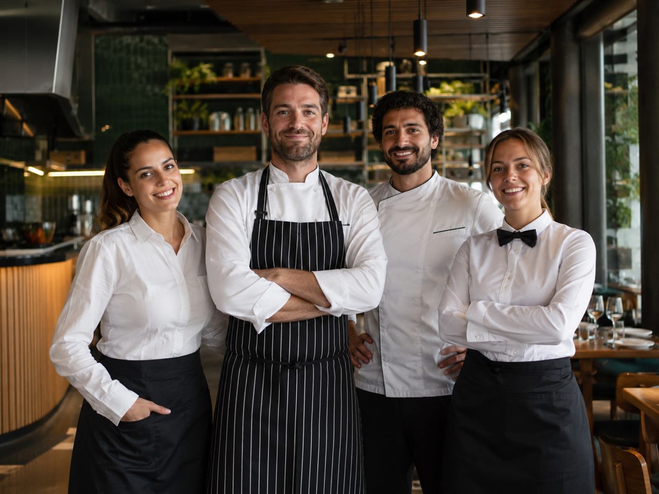 Equipo de un restaurante en Gijón